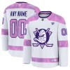 Maillot de Hockey Anaheim Ducks Personnaliser Fanatics Hockey Fights Cancer Practice 2024-25 Blanc - Homme